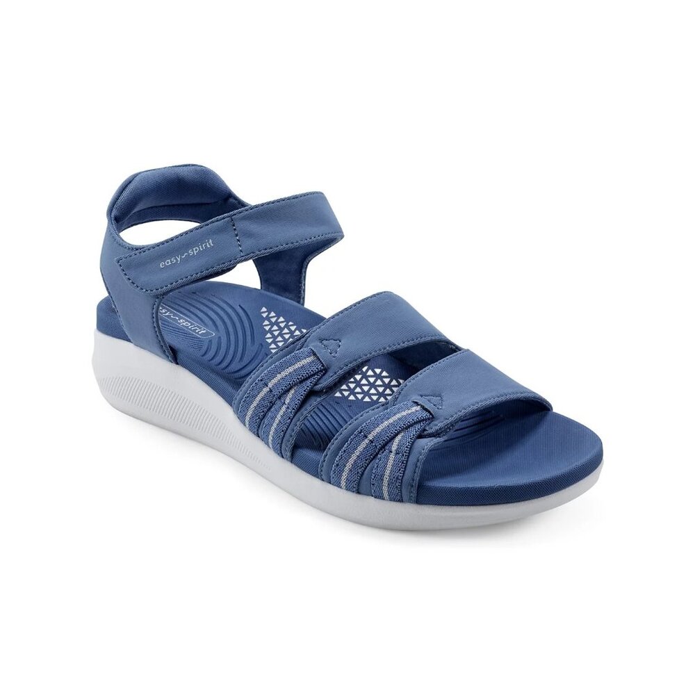 Easy Spirit Weber Women’s Sporty Sandals Light Wedge Comfort Walking Blue 7.5